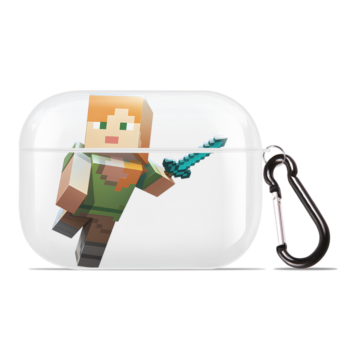 （画像用） マインクラフト ブロックの世界 Minecraft MC Block world 【AirPods Pro用】ハードシェル保護ケース 耐衝撃・防指紋・カラビナ付き商品仕様