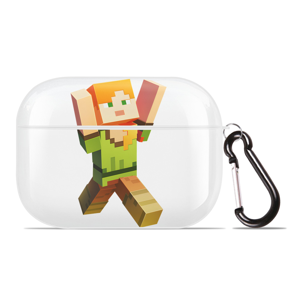 （画像用） マインクラフト ブロックの世界 Minecraft MC Block world 【AirPods Pro用】ハードシェル保護ケース 耐衝撃・防指紋・カラビナ付き商品仕様