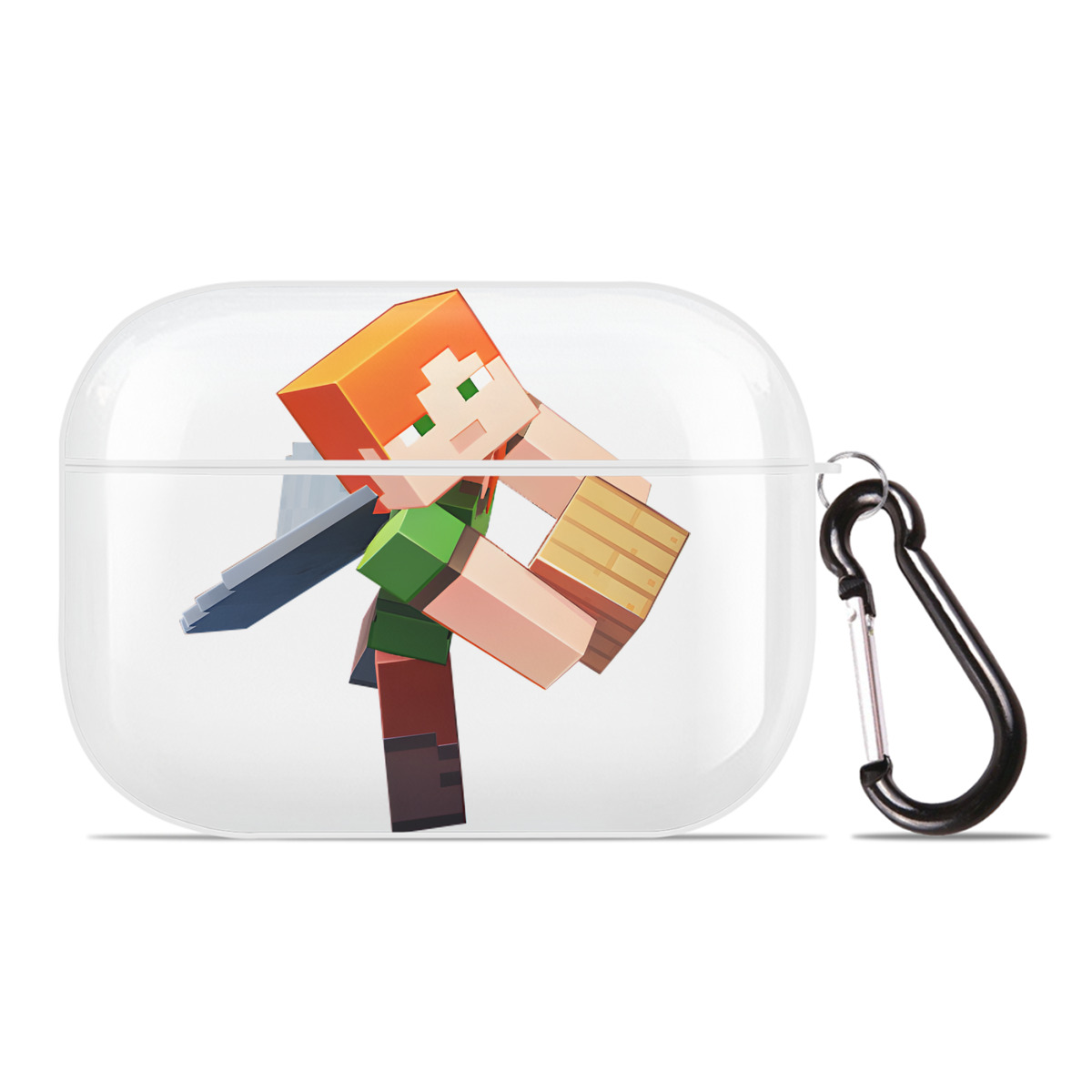 （画像用） マインクラフト ブロックの世界 Minecraft MC Block world 【AirPods Pro用】ハードシェル保護ケース 耐衝撃・防指紋・カラビナ付き商品仕様