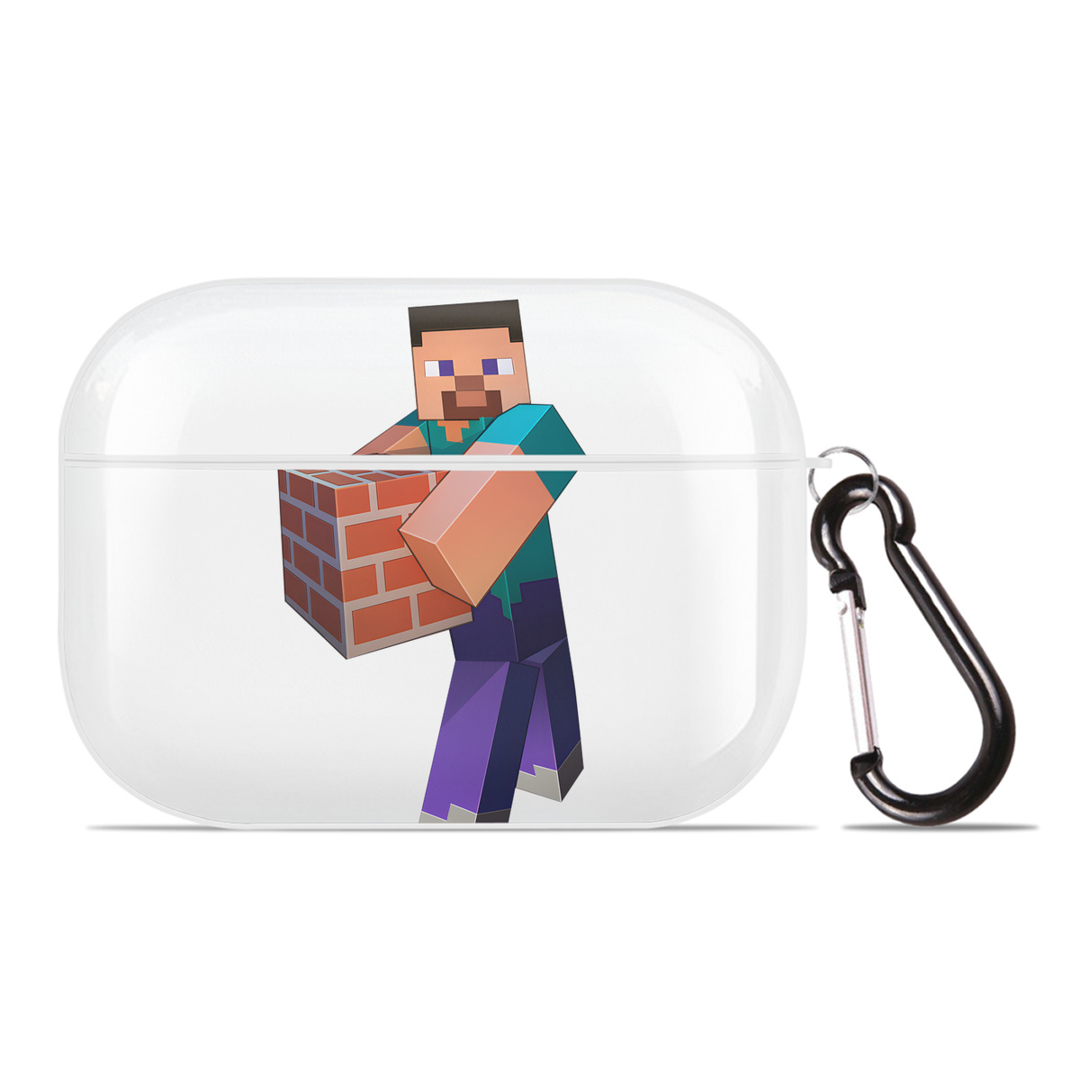 （画像用） マインクラフト ブロックの世界 Minecraft MC Block world 【AirPods Pro用】ハードシェル保護ケース 耐衝撃・防指紋・カラビナ付き商品仕様