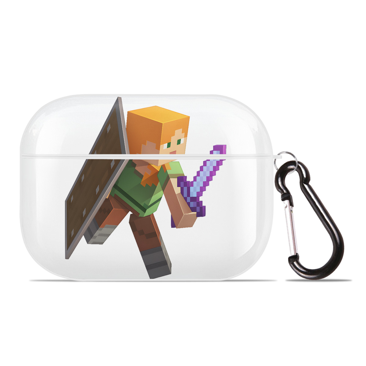 （画像用） マインクラフト ブロックの世界 Minecraft MC Block world 【AirPods Pro用】ハードシェル保護ケース 耐衝撃・防指紋・カラビナ付き商品仕様