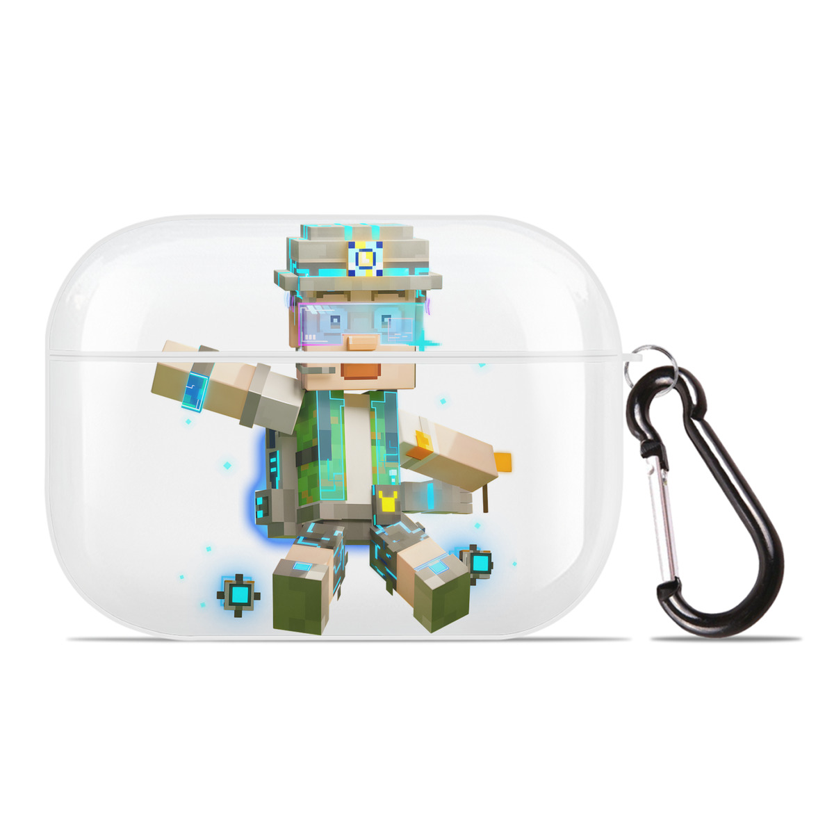（画像用） マインクラフト ブロックの世界 Minecraft MC Block world 【AirPods Pro用】ハードシェル保護ケース 耐衝撃・防指紋・カラビナ付き商品仕様