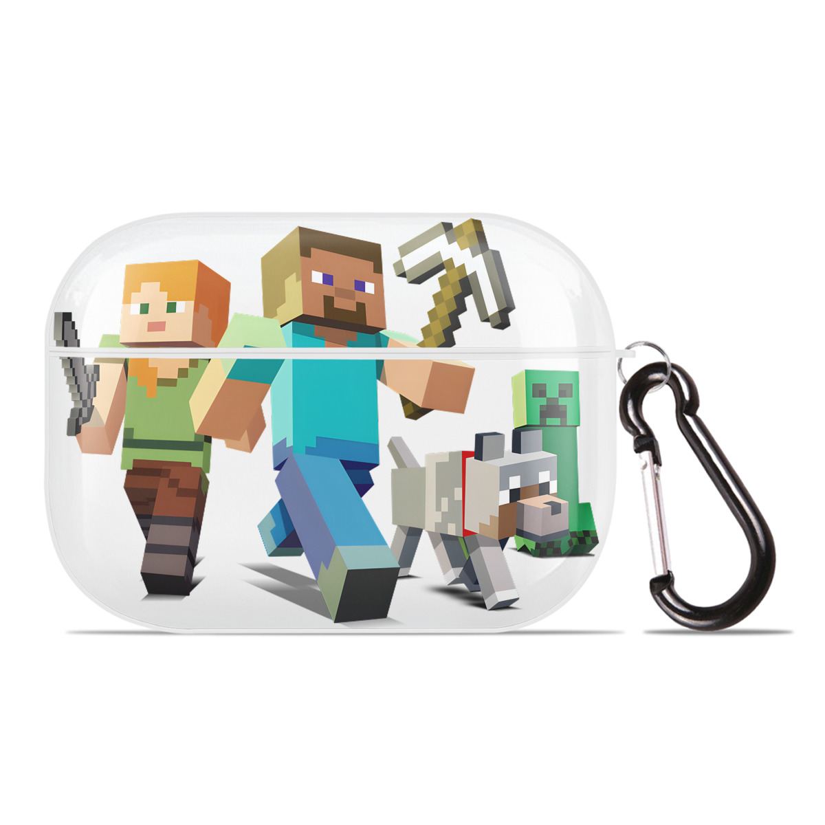 （画像用） マインクラフト ブロックの世界 Minecraft MC Block world 【AirPods Pro用】ハードシェル保護ケース 耐衝撃・防指紋・カラビナ付き商品仕様