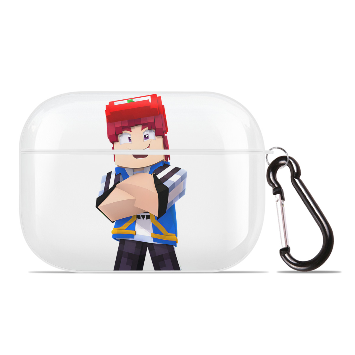 （画像用） マインクラフト ブロックの世界 Minecraft MC Block world 【AirPods Pro用】ハードシェル保護ケース 耐衝撃・防指紋・カラビナ付き商品仕様