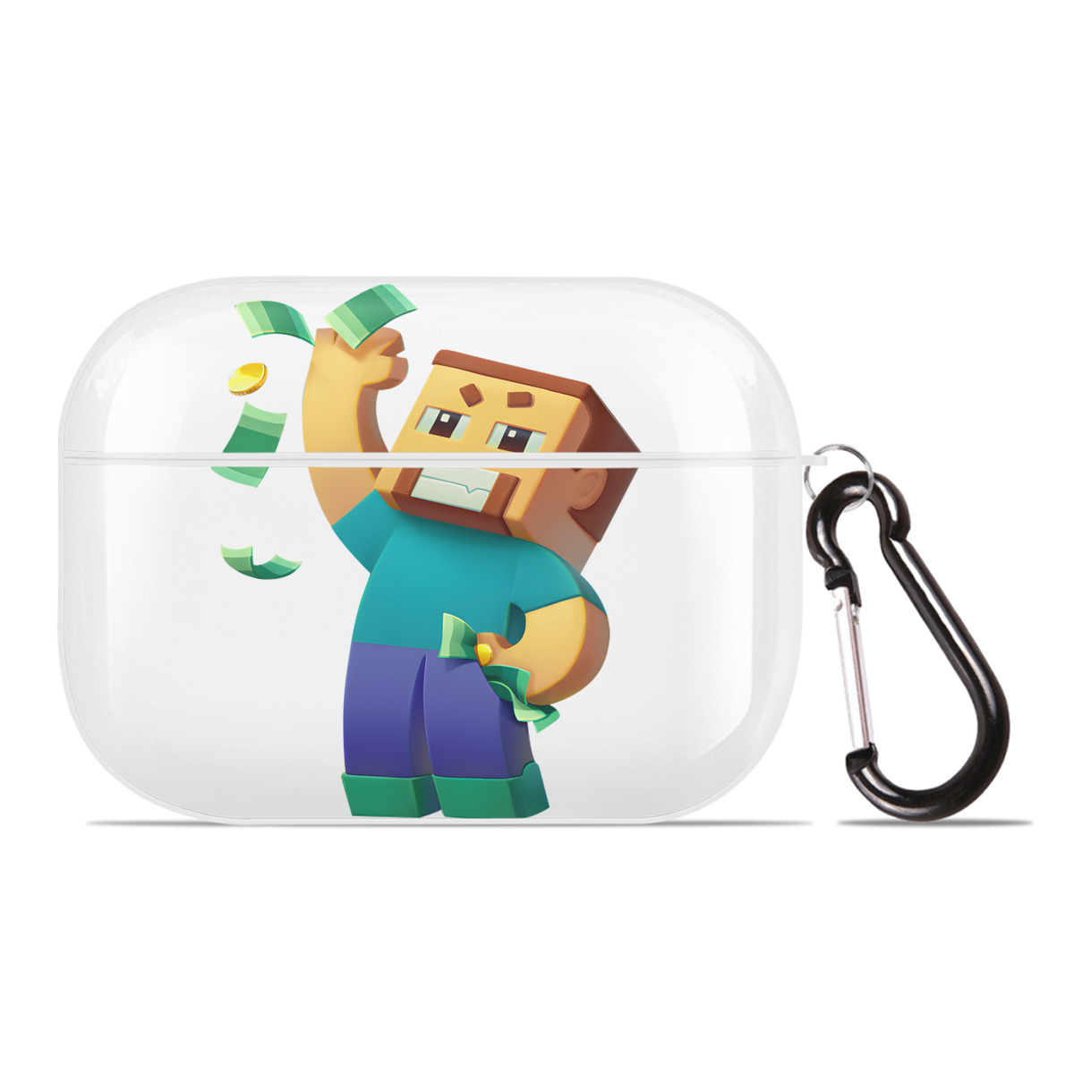 （画像用） マインクラフト ブロックの世界 Minecraft MC Block world 【AirPods Pro用】ハードシェル保護ケース 耐衝撃・防指紋・カラビナ付き商品仕様