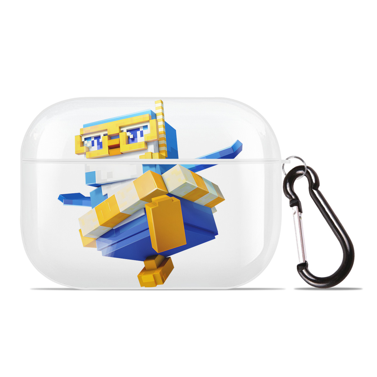 （画像用） マインクラフト ブロックの世界 Minecraft MC Block world 【AirPods Pro用】ハードシェル保護ケース 耐衝撃・防指紋・カラビナ付き商品仕様