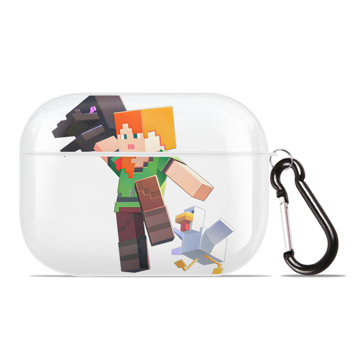 （画像用） マインクラフト ブロックの世界 Minecraft MC Block world 【AirPods Pro用】ハードシェル保護ケース 耐衝撃・防指紋・カラビナ付き商品仕様
