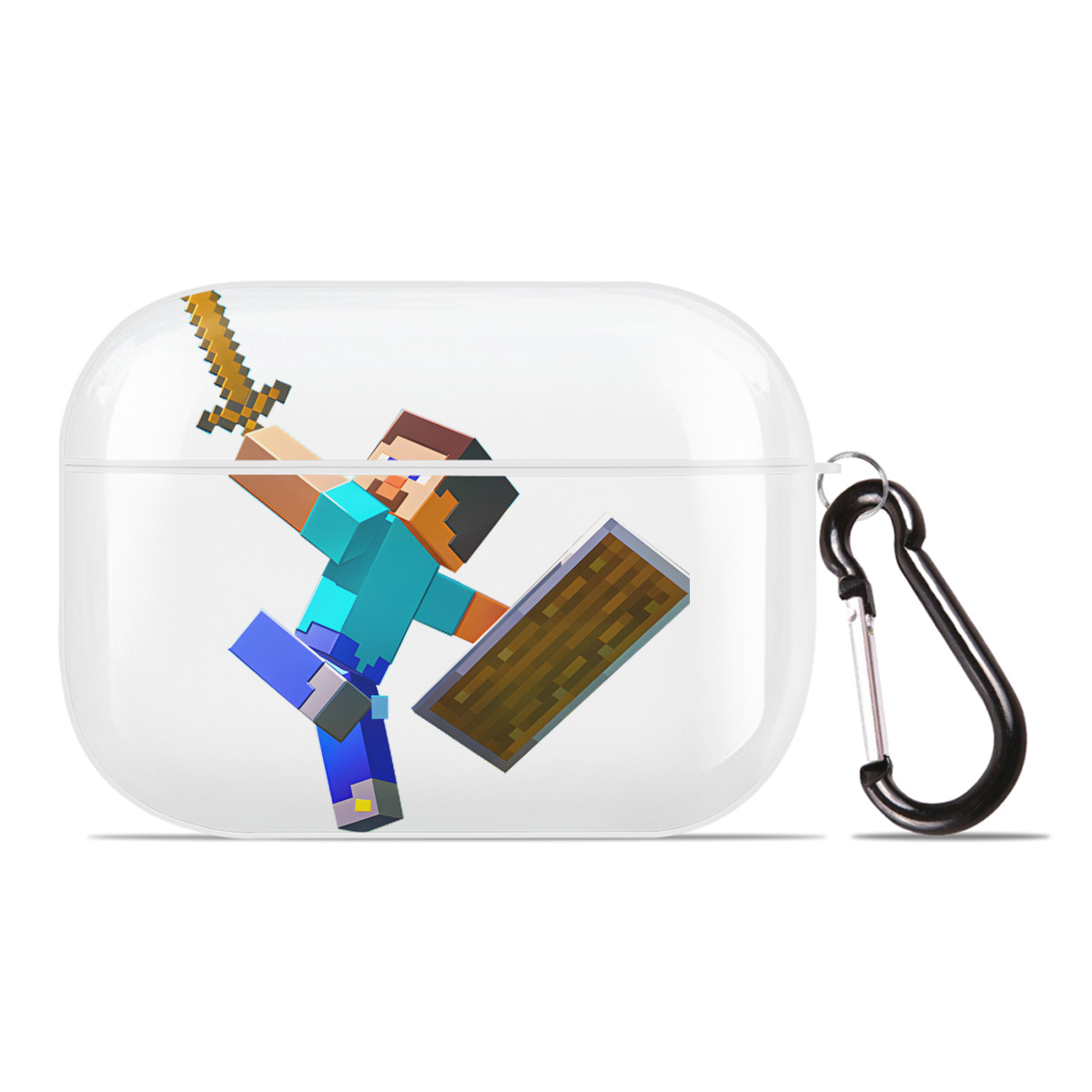（画像用） マインクラフト ブロックの世界 Minecraft MC Block world 【AirPods Pro用】ハードシェル保護ケース 耐衝撃・防指紋・カラビナ付き商品仕様