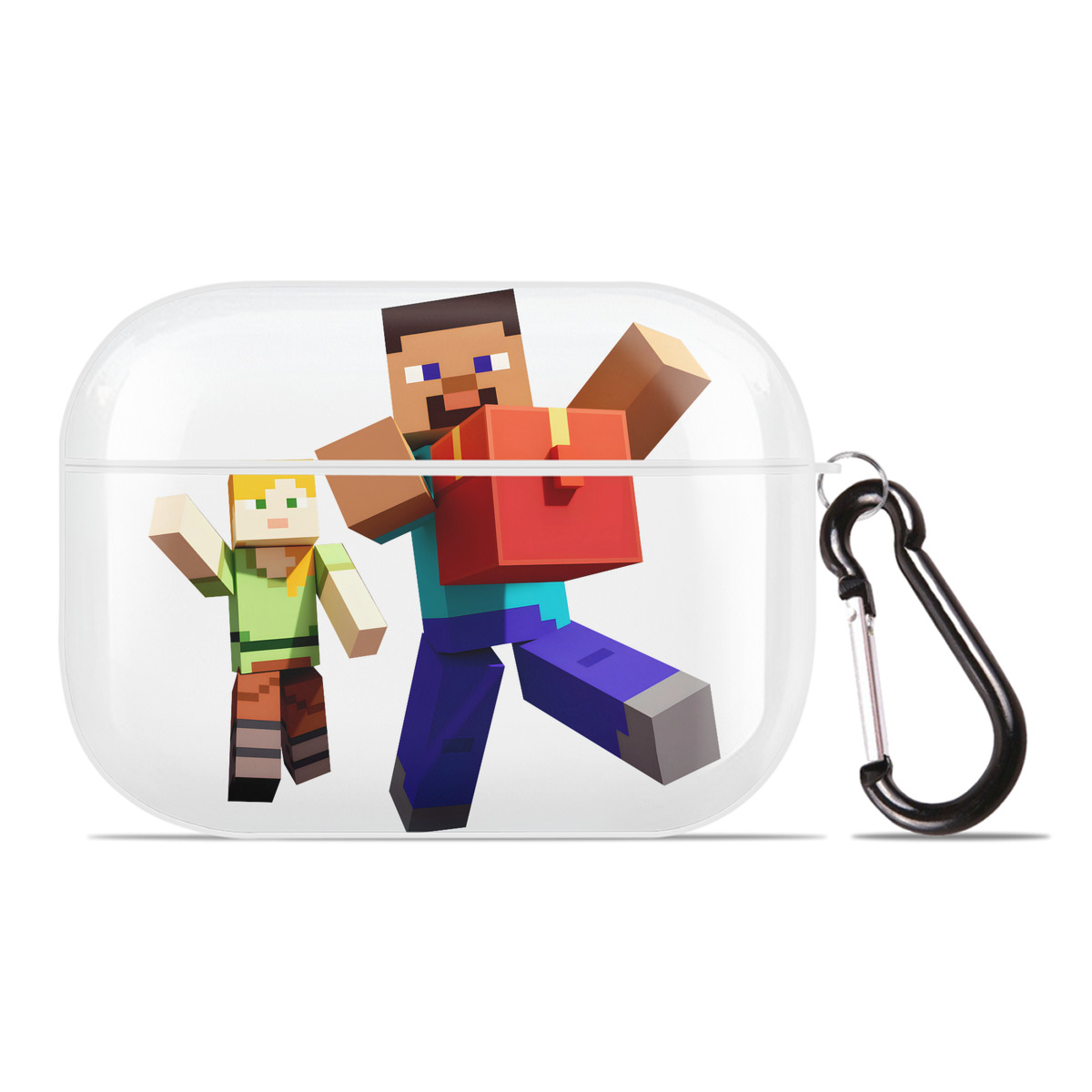 （画像用） マインクラフト ブロックの世界 Minecraft MC Block world 【AirPods Pro用】ハードシェル保護ケース 耐衝撃・防指紋・カラビナ付き商品仕様