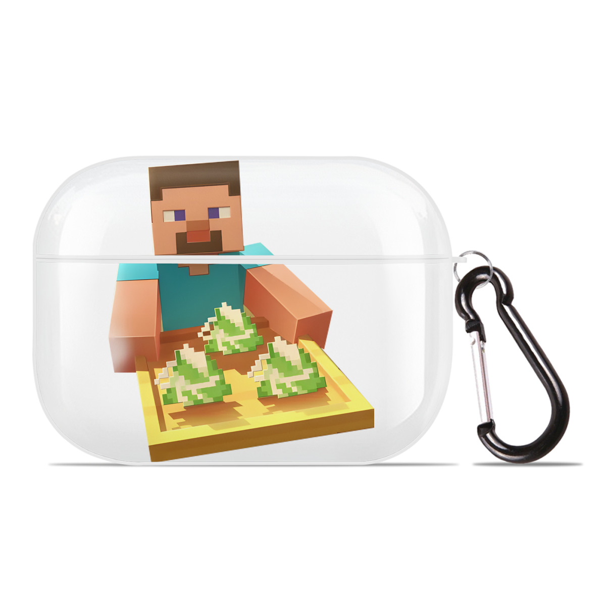 （画像用） マインクラフト ブロックの世界 Minecraft MC Block world 【AirPods Pro用】ハードシェル保護ケース 耐衝撃・防指紋・カラビナ付き商品仕様