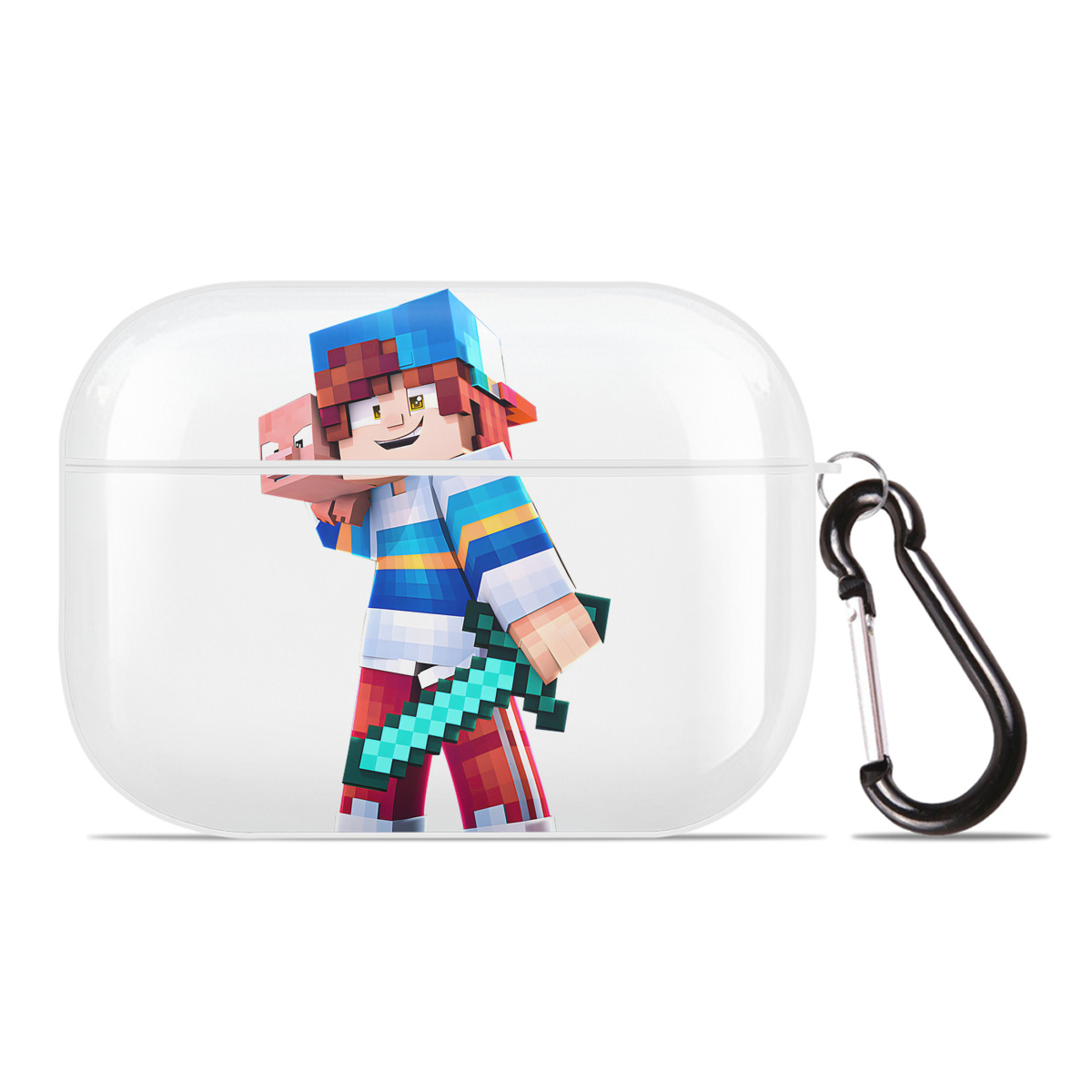 （画像用） マインクラフト ブロックの世界 Minecraft MC Block world 【AirPods Pro用】ハードシェル保護ケース 耐衝撃・防指紋・カラビナ付き商品仕様