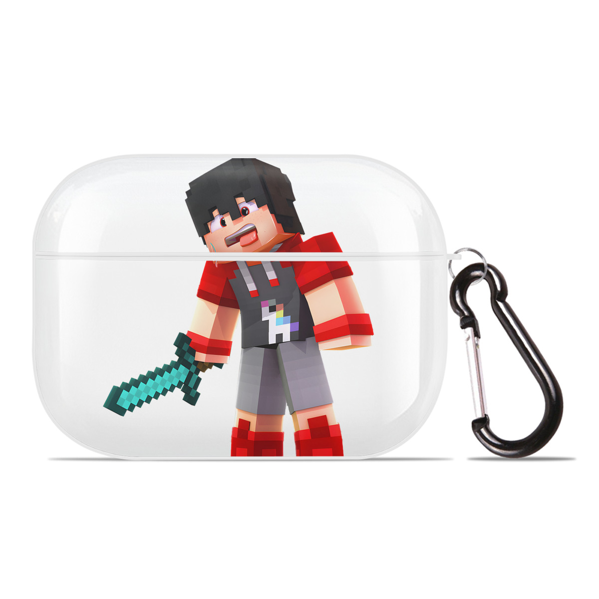 （画像用） マインクラフト ブロックの世界 Minecraft MC Block world 【AirPods Pro用】ハードシェル保護ケース 耐衝撃・防指紋・カラビナ付き商品仕様