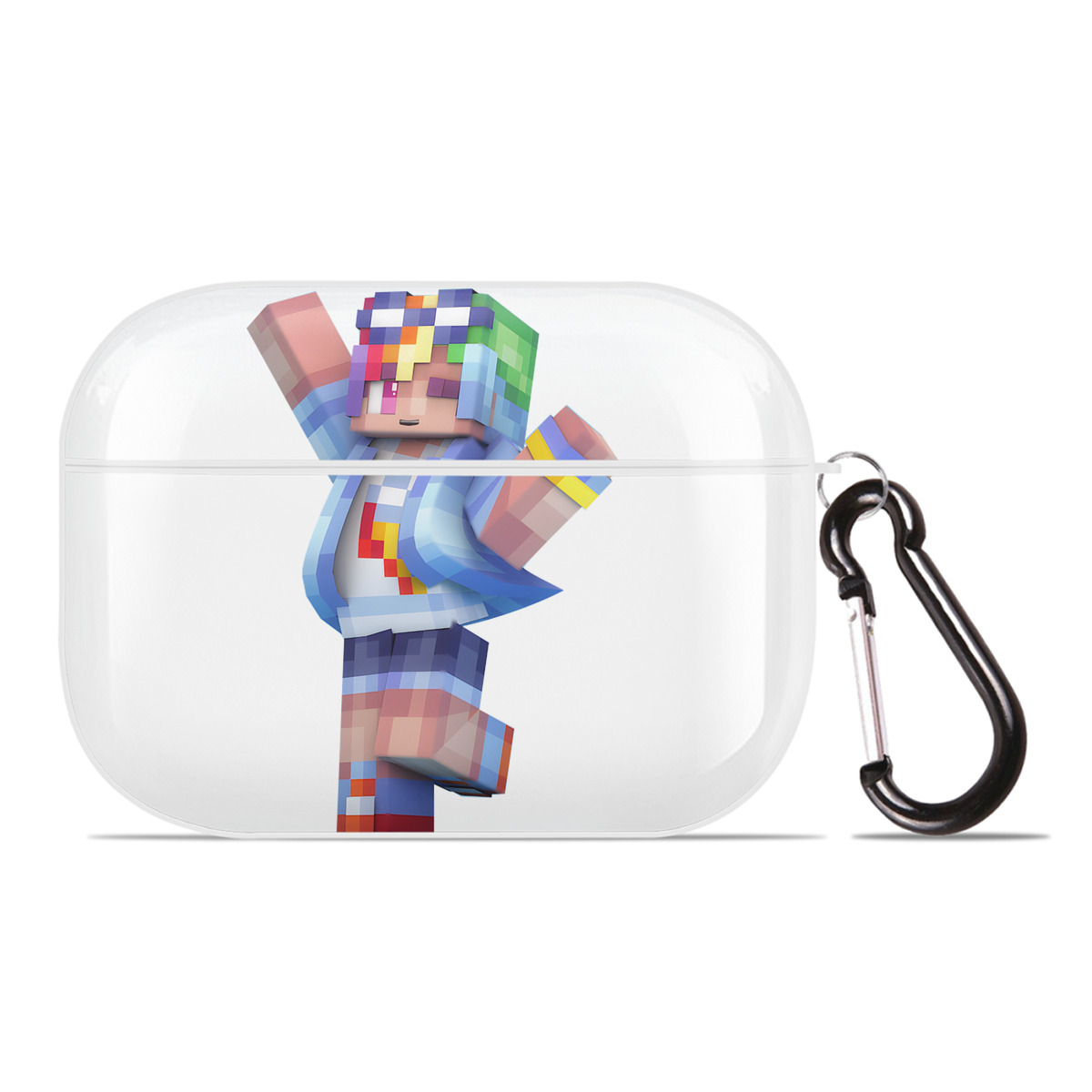 （画像用） マインクラフト ブロックの世界 Minecraft MC Block world 【AirPods Pro用】ハードシェル保護ケース 耐衝撃・防指紋・カラビナ付き商品仕様