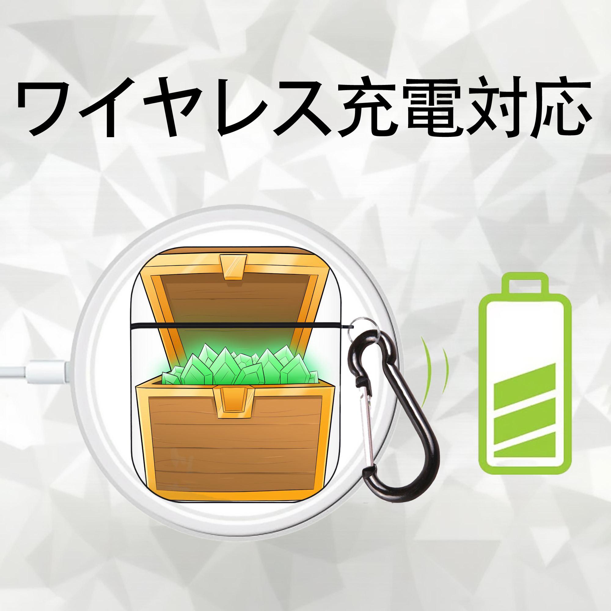 マインクラフト ブロックの世界 Minecraft MC Block world AirPods 第2世代保護ケース ハードシェル ブラック 耐衝撃・防指紋・カラビナ付き