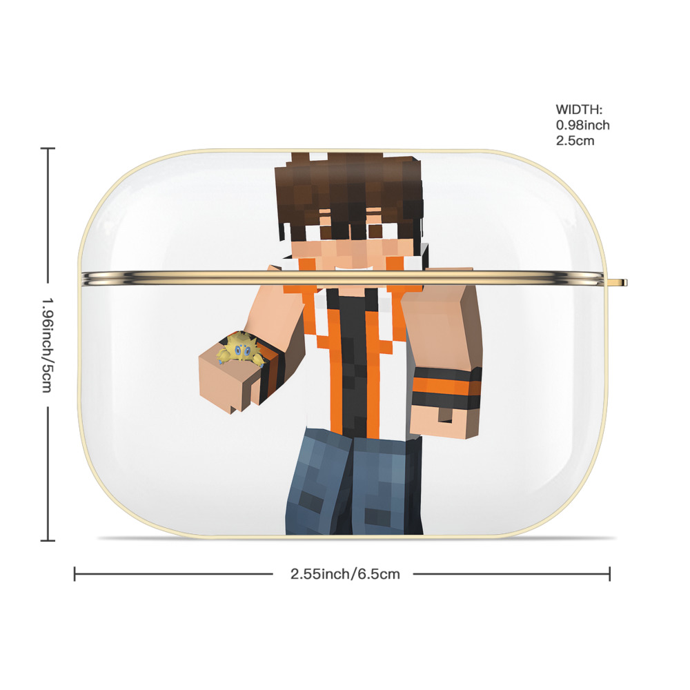 マインクラフト ブロックの世界 Minecraft MC Block world 【AirPods Pro用】ハードシェル保護ケース｜耐衝撃・防指紋・カラビナ付き商品仕様