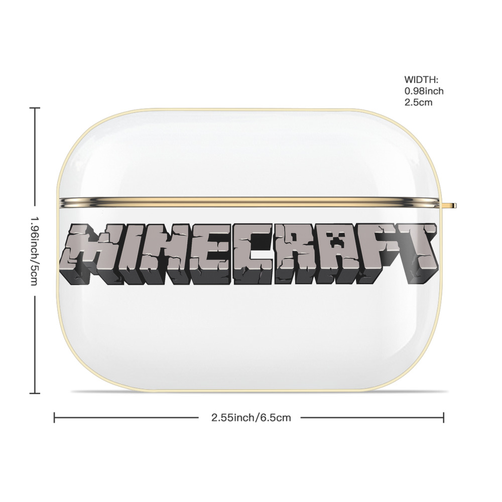 マインクラフト ブロックの世界 Minecraft MC Block world 【AirPods Pro用】ハードシェル保護ケース｜耐衝撃・防指紋・カラビナ付き商品仕様