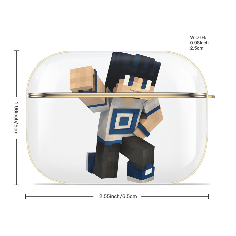マインクラフト ブロックの世界 Minecraft MC Block world 【AirPods Pro用】ハードシェル保護ケース｜耐衝撃・防指紋・カラビナ付き商品仕様