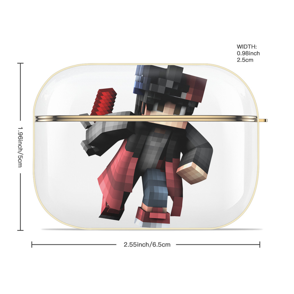 マインクラフト ブロックの世界 Minecraft MC Block world 【AirPods Pro用】ハードシェル保護ケース｜耐衝撃・防指紋・カラビナ付き商品仕様