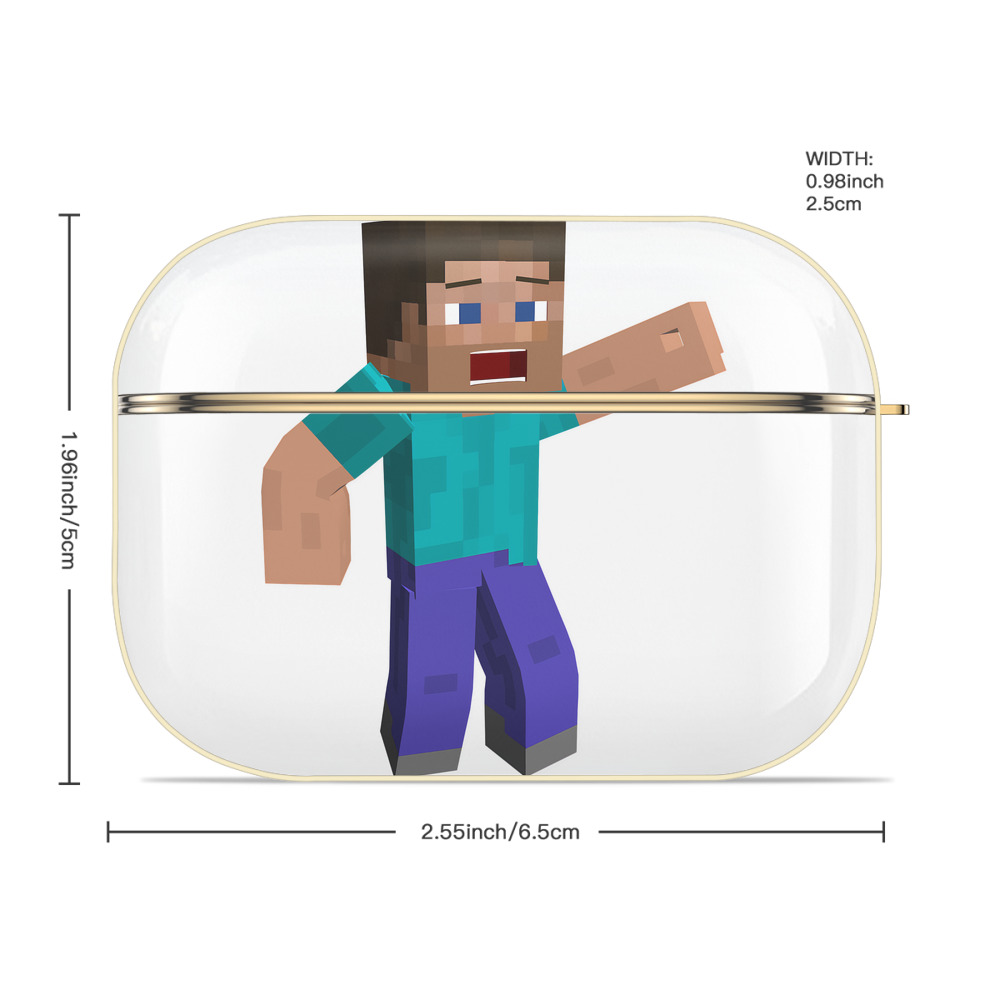 マインクラフト ブロックの世界 Minecraft MC Block world 【AirPods Pro用】ハードシェル保護ケース｜耐衝撃・防指紋・カラビナ付き商品仕様