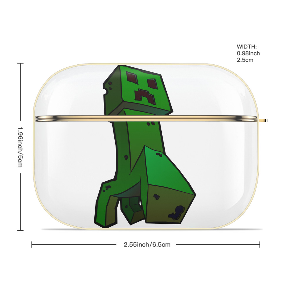 マインクラフト ブロックの世界 Minecraft MC Block world 【AirPods Pro用】ハードシェル保護ケース｜耐衝撃・防指紋・カラビナ付き商品仕様