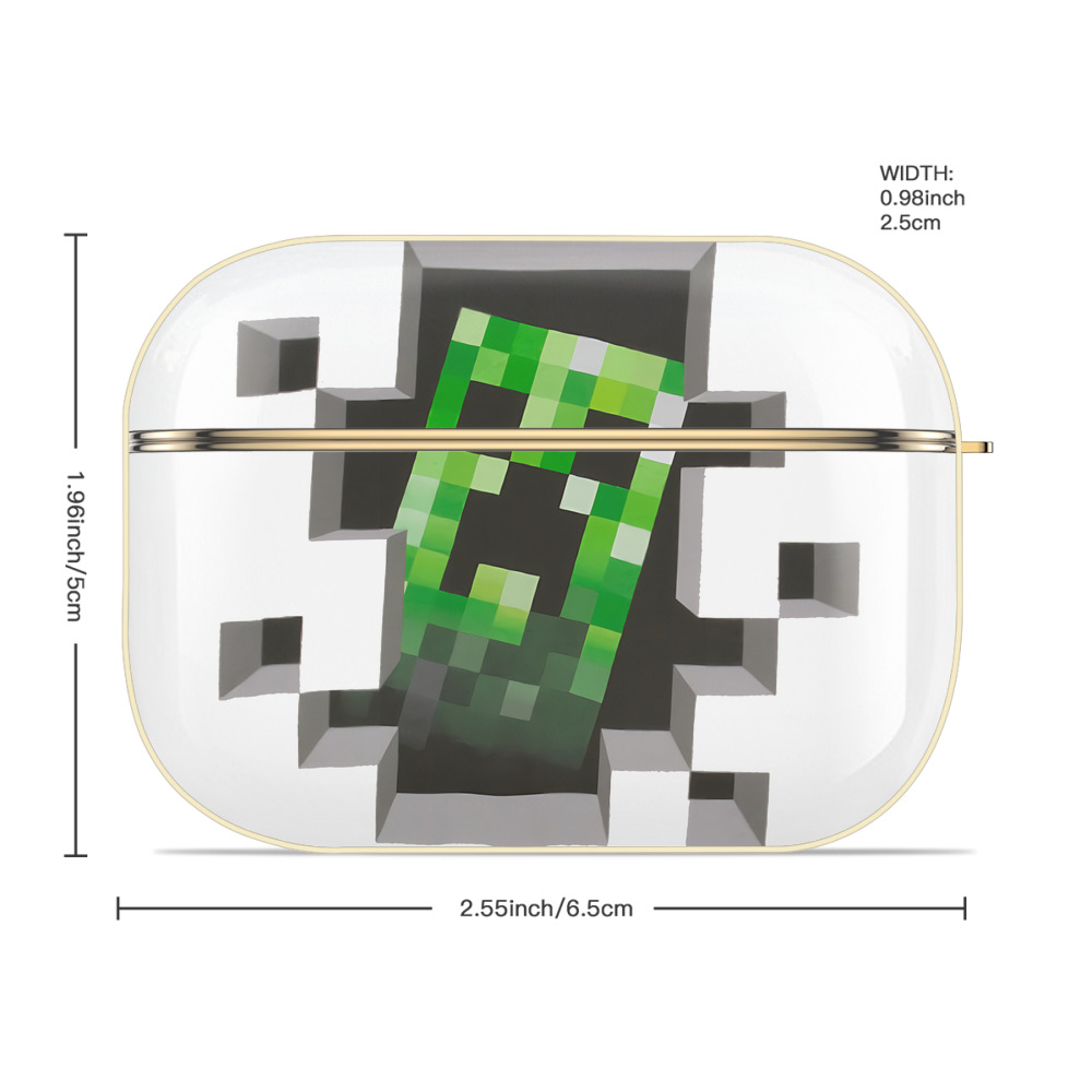 マインクラフト ブロックの世界 Minecraft MC Block world 【AirPods Pro用】ハードシェル保護ケース｜耐衝撃・防指紋・カラビナ付き商品仕様