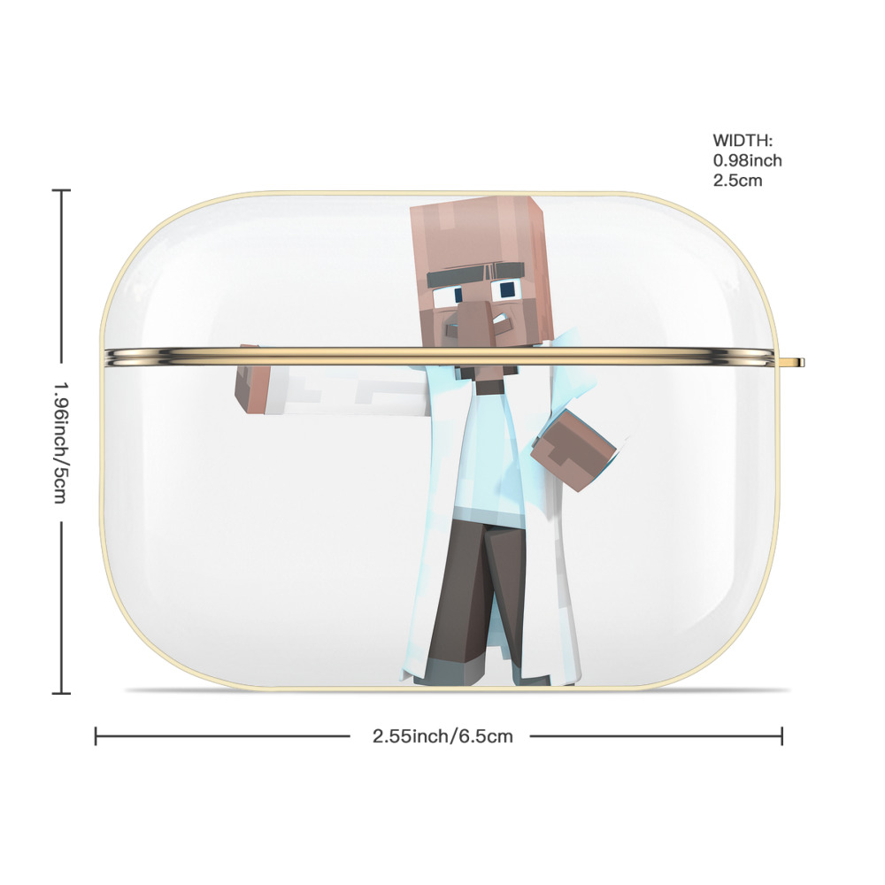 マインクラフト ブロックの世界 Minecraft MC Block world 【AirPods Pro用】ハードシェル保護ケース｜耐衝撃・防指紋・カラビナ付き商品仕様