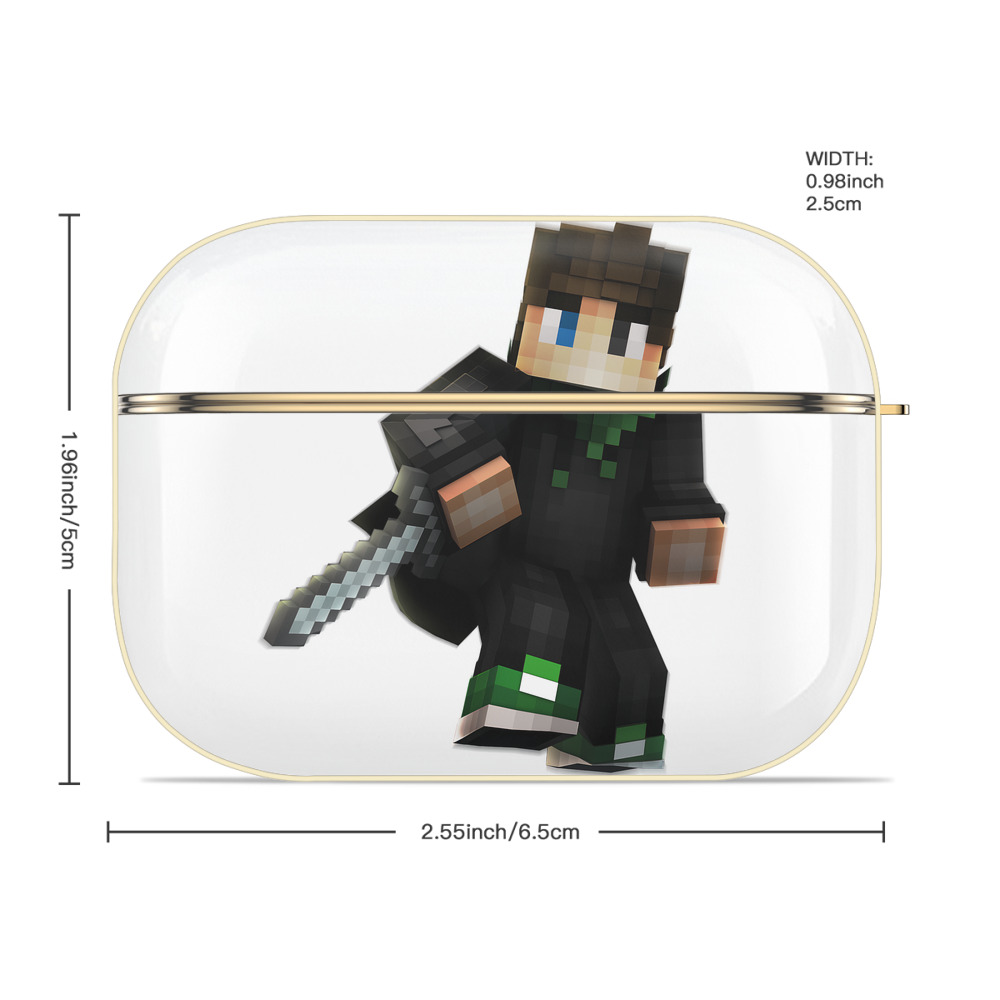 マインクラフト ブロックの世界 Minecraft MC Block world 【AirPods Pro用】ハードシェル保護ケース｜耐衝撃・防指紋・カラビナ付き商品仕様
