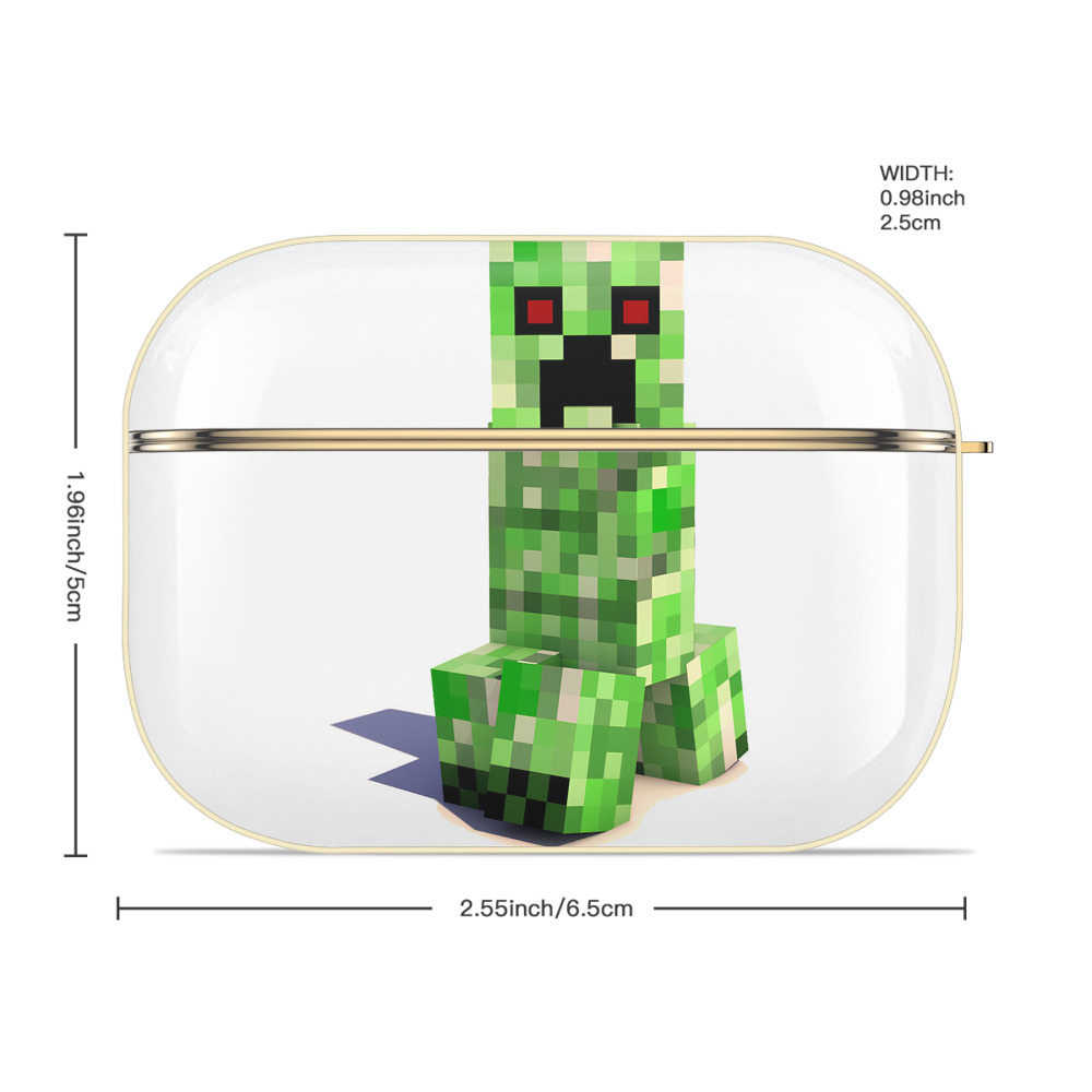 マインクラフト ブロックの世界 Minecraft MC Block world 【AirPods Pro用】ハードシェル保護ケース｜耐衝撃・防指紋・カラビナ付き商品仕様