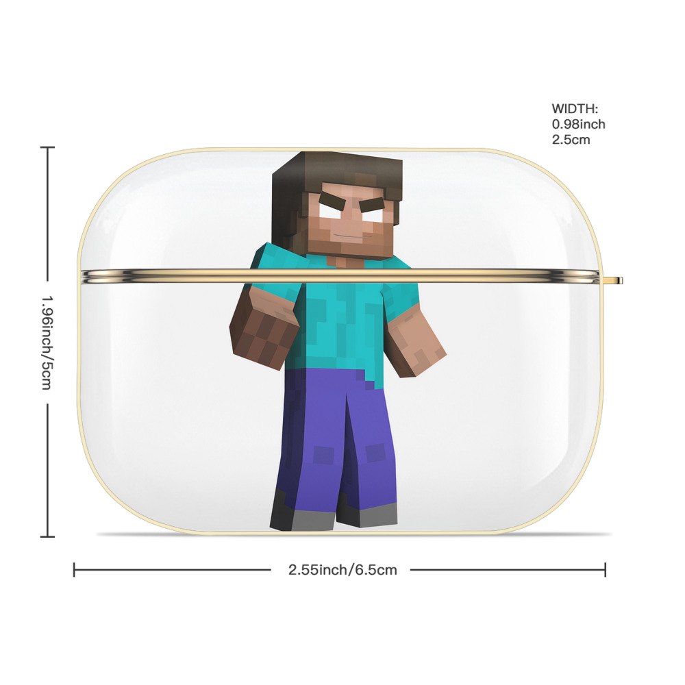 マインクラフト ブロックの世界 Minecraft MC Block world 【AirPods Pro用】ハードシェル保護ケース｜耐衝撃・防指紋・カラビナ付き商品仕様
