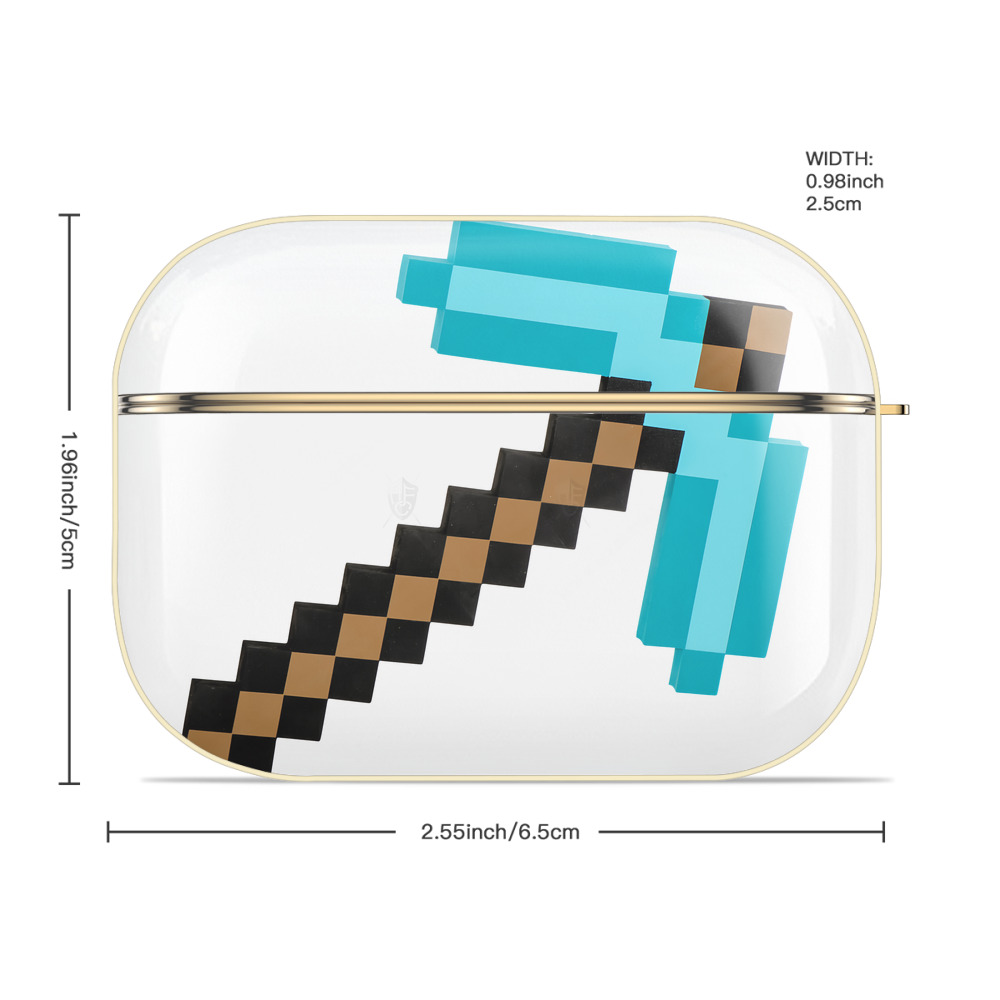 マインクラフト ブロックの世界 Minecraft MC Block world 【AirPods Pro用】ハードシェル保護ケース｜耐衝撃・防指紋・カラビナ付き商品仕様