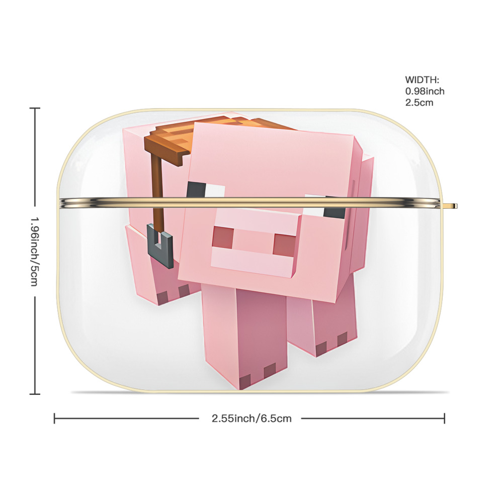 マインクラフト ブロックの世界 Minecraft MC Block world 【AirPods Pro用】ハードシェル保護ケース｜耐衝撃・防指紋・カラビナ付き商品仕様