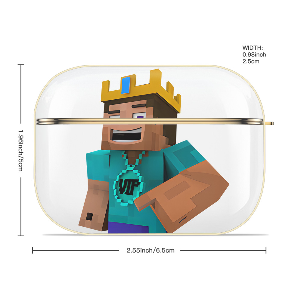 マインクラフト ブロックの世界 Minecraft MC Block world 【AirPods Pro用】ハードシェル保護ケース｜耐衝撃・防指紋・カラビナ付き商品仕様