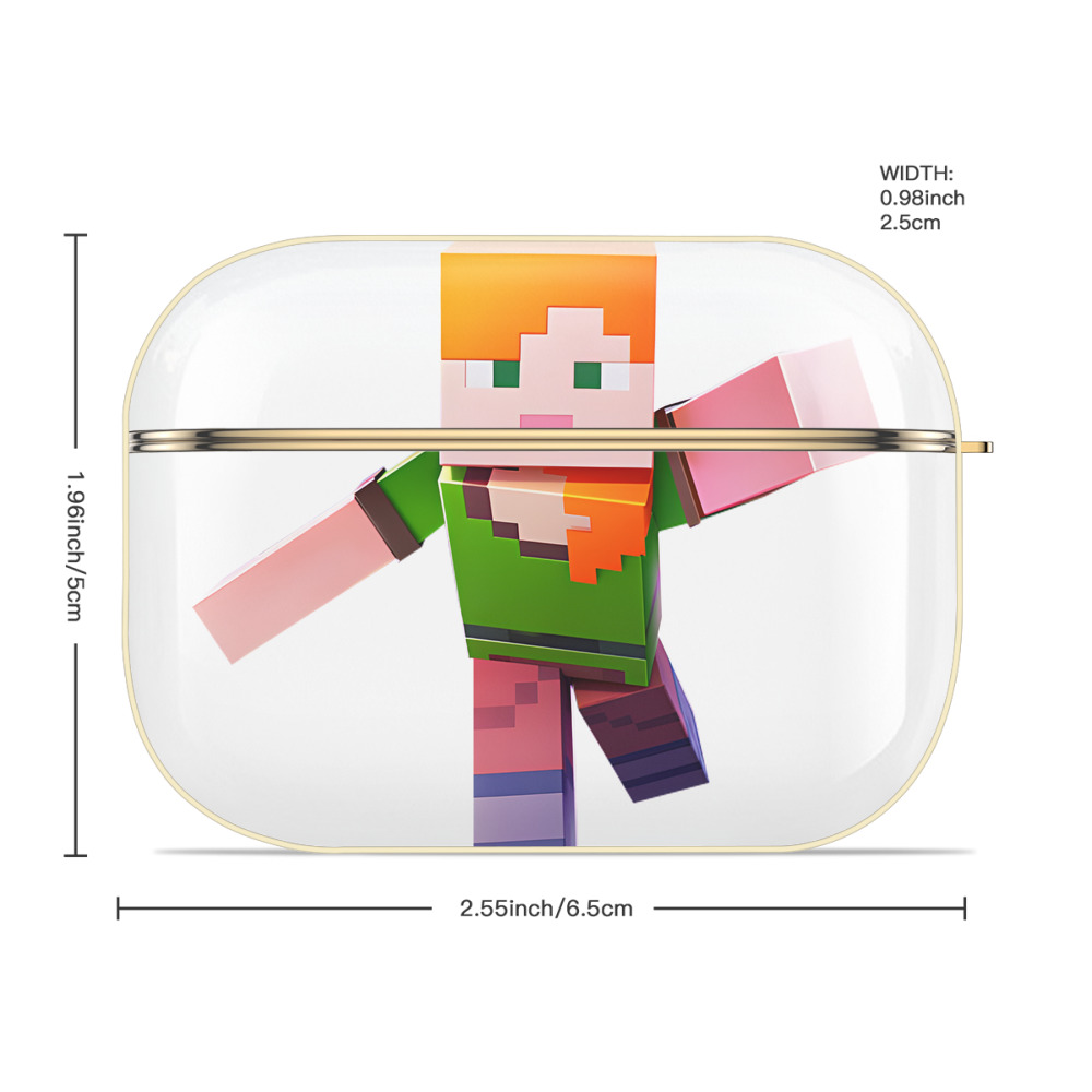 マインクラフト ブロックの世界 Minecraft MC Block world 【AirPods Pro用】ハードシェル保護ケース｜耐衝撃・防指紋・カラビナ付き商品仕様