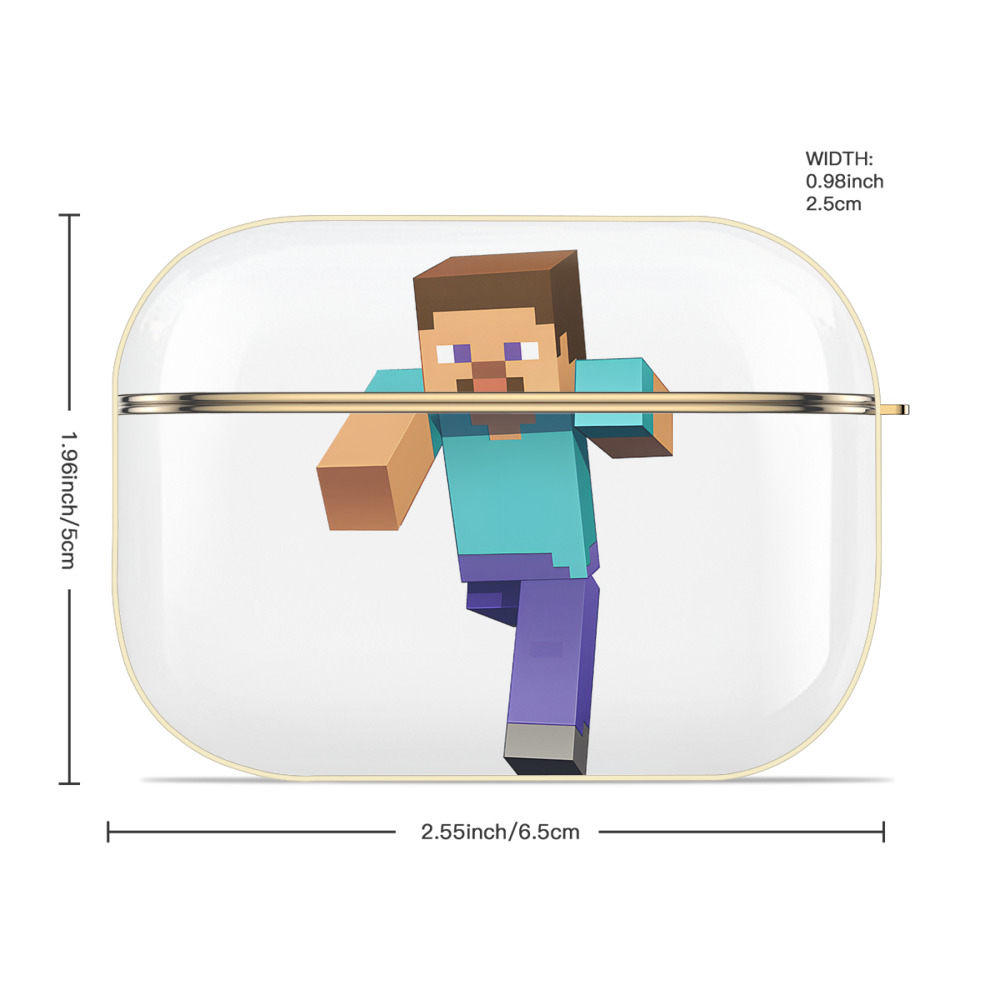 マインクラフト ブロックの世界 Minecraft MC Block world 【AirPods Pro用】ハードシェル保護ケース｜耐衝撃・防指紋・カラビナ付き商品仕様