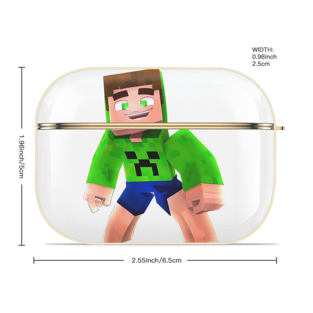 マインクラフト ブロックの世界 Minecraft MC Block world 【AirPods Pro用】ハードシェル保護ケース｜耐衝撃・防指紋・カラビナ付き商品仕様