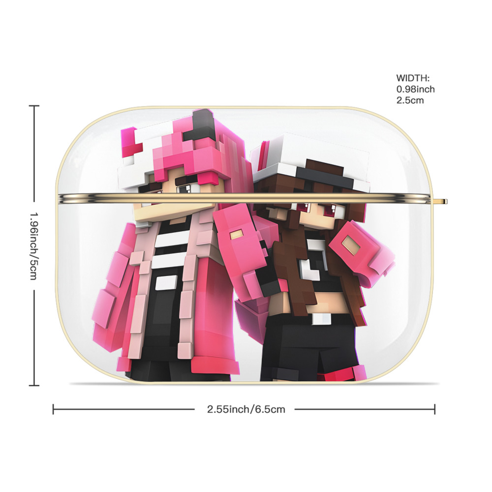 マインクラフト ブロックの世界 Minecraft MC Block world 【AirPods Pro用】ハードシェル保護ケース｜耐衝撃・防指紋・カラビナ付き商品仕様