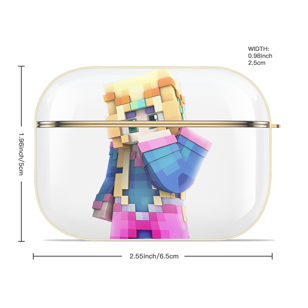 マインクラフト ブロックの世界 Minecraft MC Block world 【AirPods Pro用】ハードシェル保護ケース｜耐衝撃・防指紋・カラビナ付き商品仕様