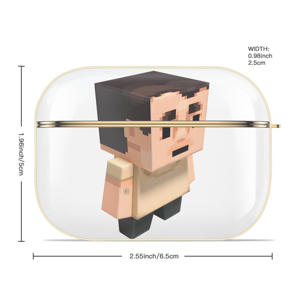 マインクラフト ブロックの世界 Minecraft MC Block world 【AirPods Pro用】ハードシェル保護ケース｜耐衝撃・防指紋・カラビナ付き商品仕様
