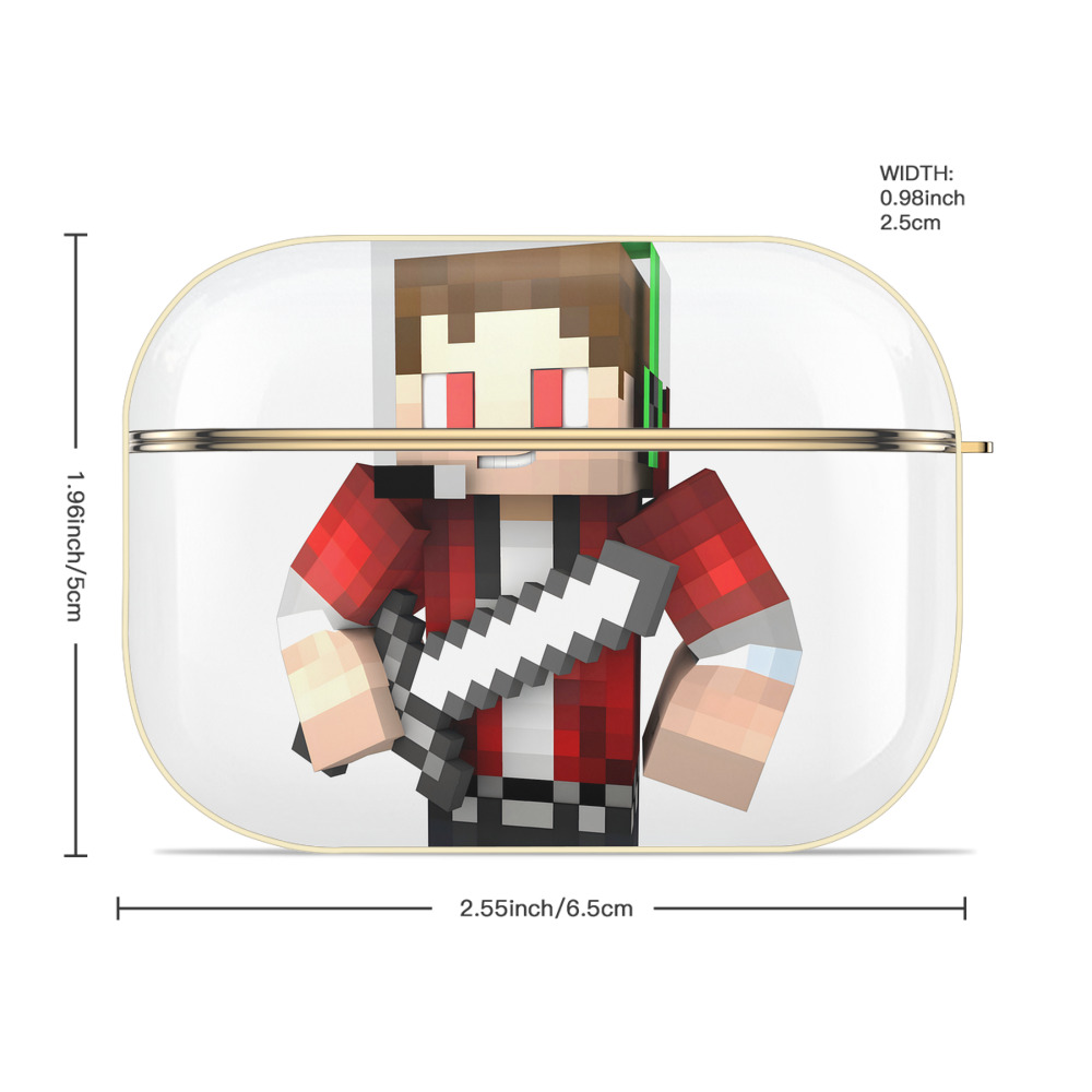 マインクラフト ブロックの世界 Minecraft MC Block world 【AirPods Pro用】ハードシェル保護ケース｜耐衝撃・防指紋・カラビナ付き商品仕様