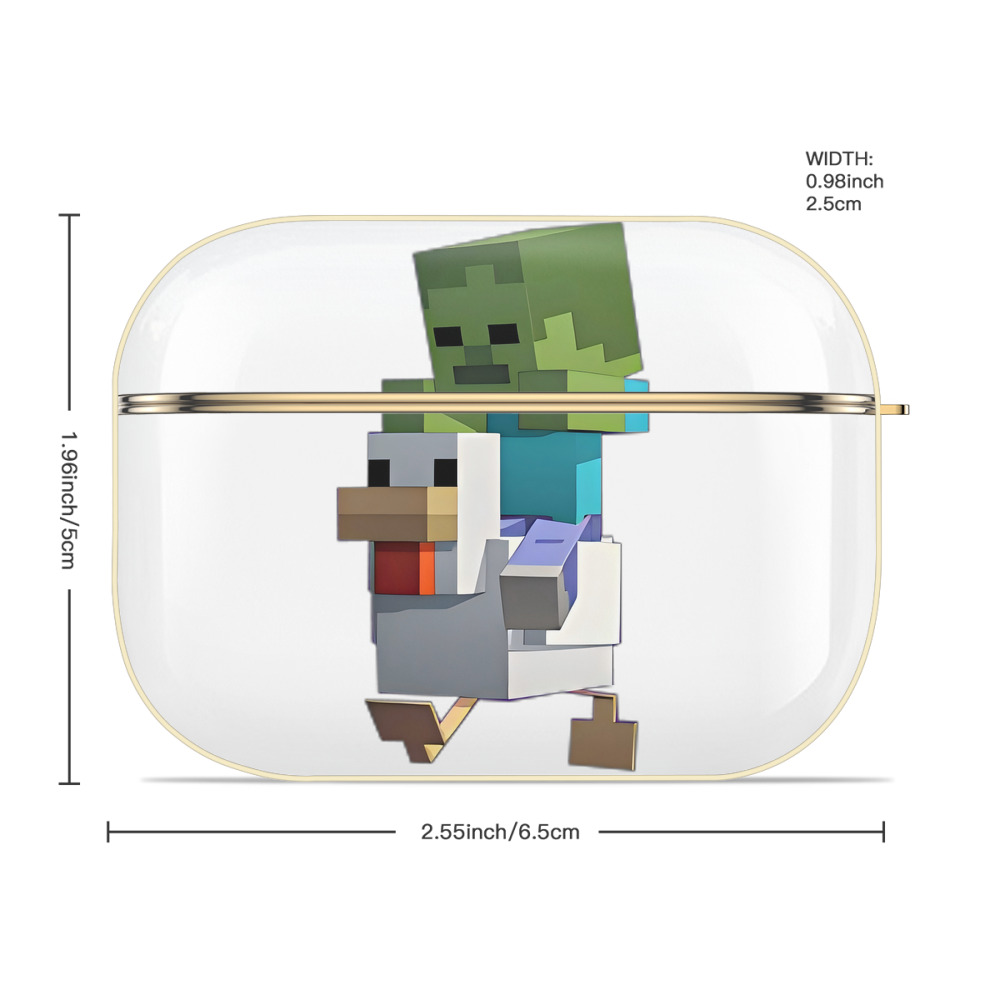 マインクラフト ブロックの世界 Minecraft MC Block world 【AirPods Pro用】ハードシェル保護ケース｜耐衝撃・防指紋・カラビナ付き商品仕様