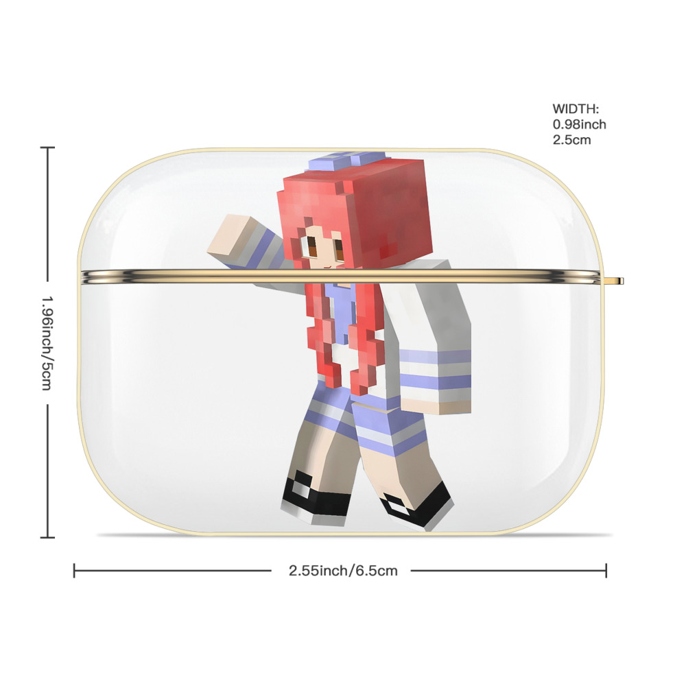 マインクラフト ブロックの世界 Minecraft MC Block world 【AirPods Pro用】ハードシェル保護ケース｜耐衝撃・防指紋・カラビナ付き商品仕様