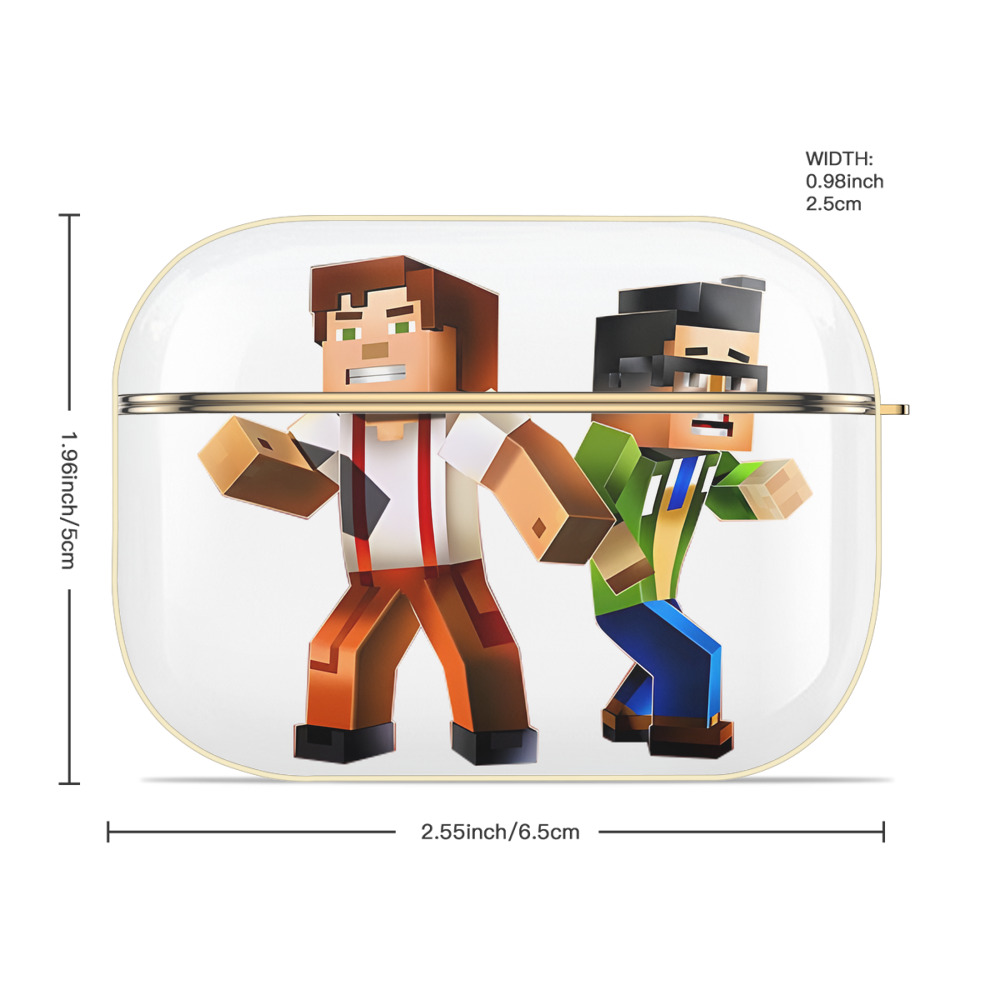 マインクラフト ブロックの世界 Minecraft MC Block world 【AirPods Pro用】ハードシェル保護ケース｜耐衝撃・防指紋・カラビナ付き商品仕様