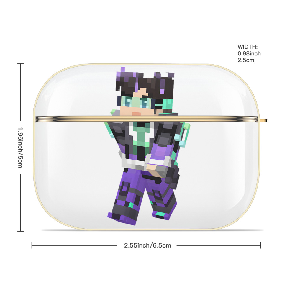 マインクラフト ブロックの世界 Minecraft MC Block world 【AirPods Pro用】ハードシェル保護ケース｜耐衝撃・防指紋・カラビナ付き商品仕様