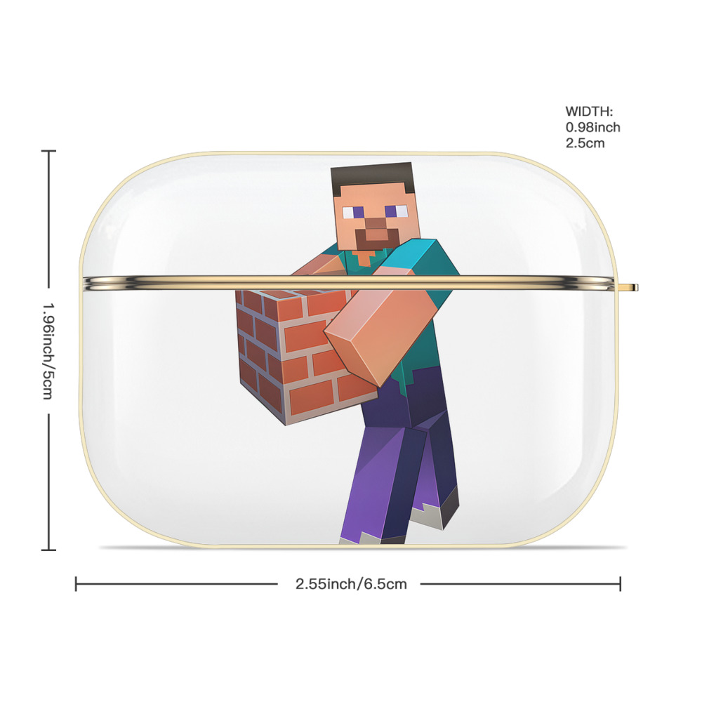 マインクラフト ブロックの世界 Minecraft MC Block world 【AirPods Pro用】ハードシェル保護ケース｜耐衝撃・防指紋・カラビナ付き商品仕様