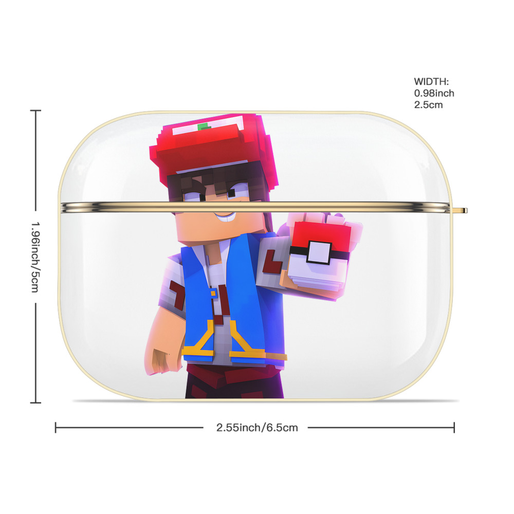 マインクラフト ブロックの世界 Minecraft MC Block world 【AirPods Pro用】ハードシェル保護ケース｜耐衝撃・防指紋・カラビナ付き商品仕様