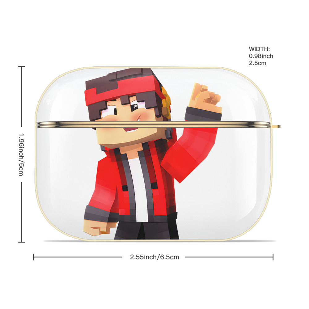 マインクラフト ブロックの世界 Minecraft MC Block world 【AirPods Pro用】ハードシェル保護ケース｜耐衝撃・防指紋・カラビナ付き商品仕様