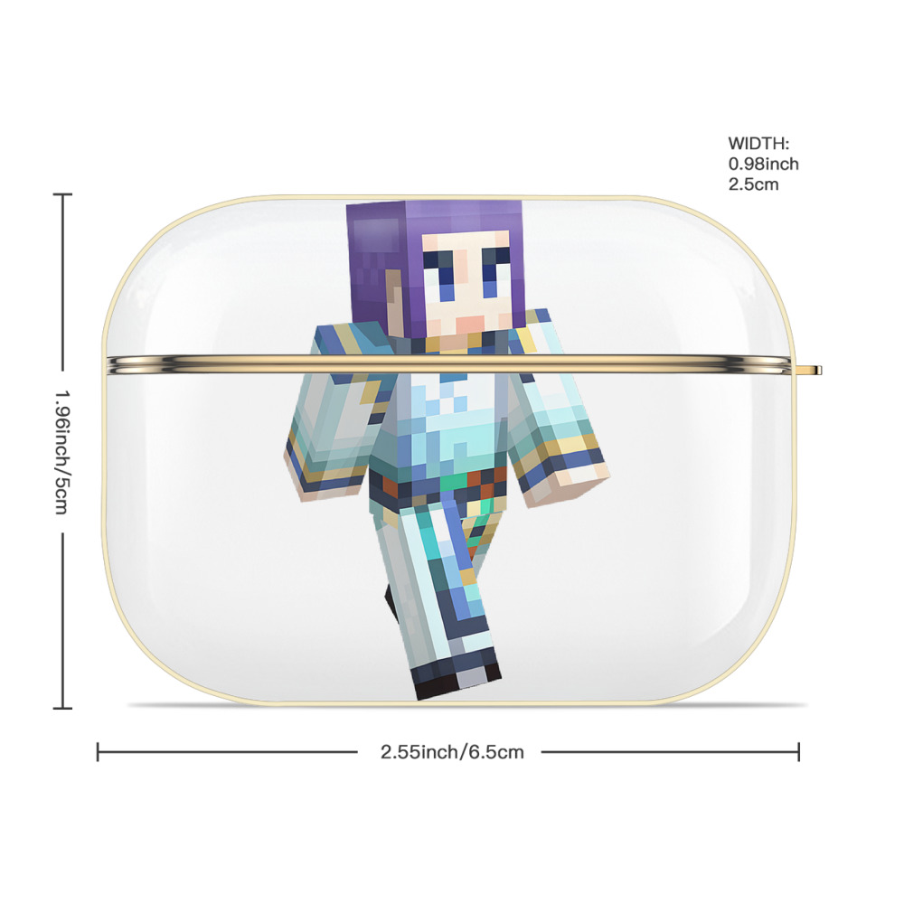 マインクラフト ブロックの世界 Minecraft MC Block world 【AirPods Pro用】ハードシェル保護ケース｜耐衝撃・防指紋・カラビナ付き商品仕様