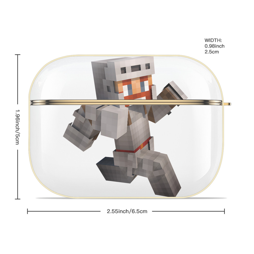 マインクラフト ブロックの世界 Minecraft MC Block world 【AirPods Pro用】ハードシェル保護ケース｜耐衝撃・防指紋・カラビナ付き商品仕様