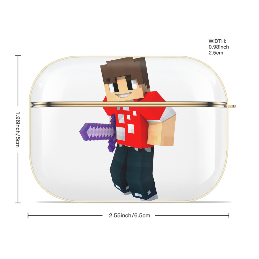 マインクラフト ブロックの世界 Minecraft MC Block world 【AirPods Pro用】ハードシェル保護ケース｜耐衝撃・防指紋・カラビナ付き商品仕様