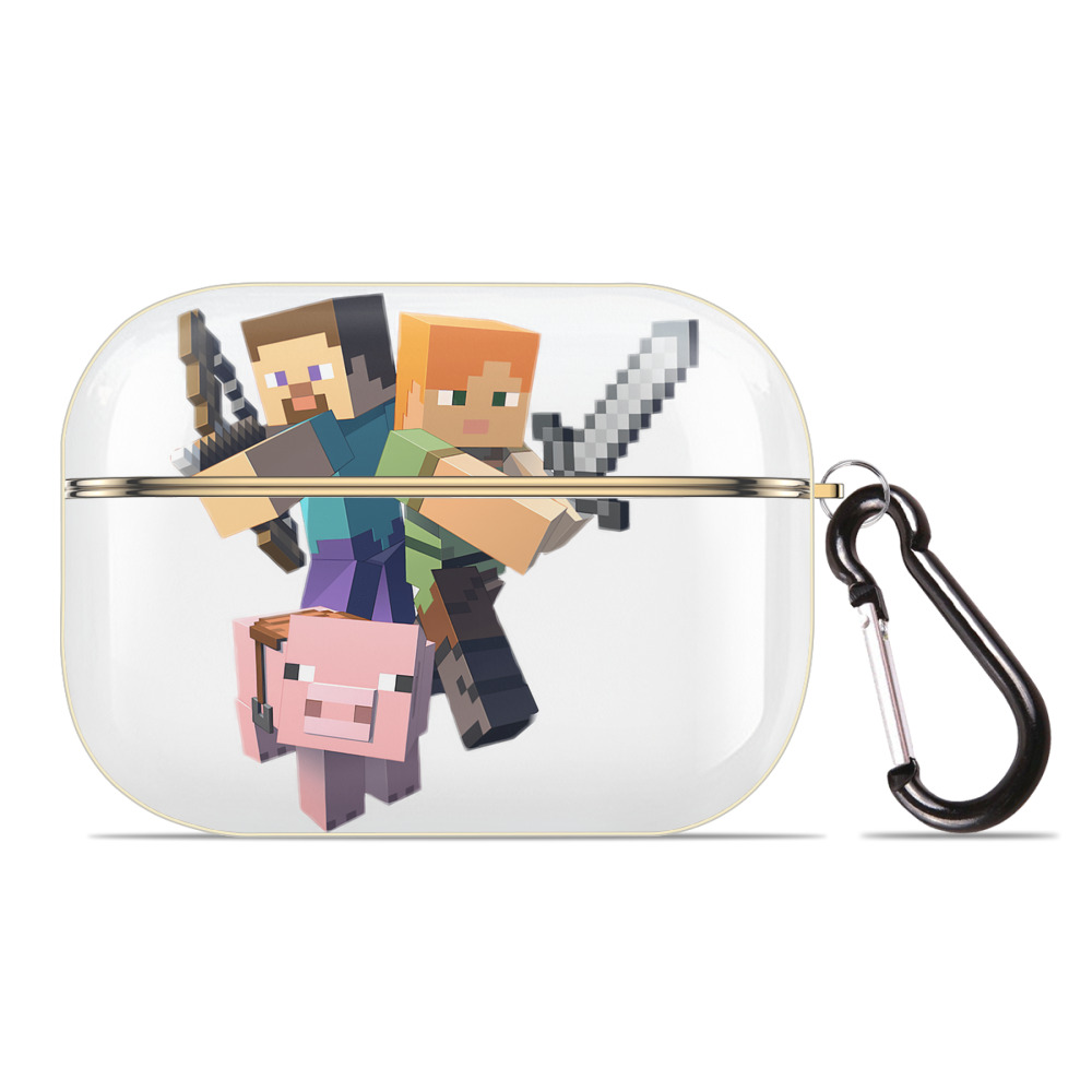 （画像用） マインクラフト ブロックの世界 Minecraft MC Block world 【AirPods Pro用】ハードシェル保護ケース｜耐衝撃・防指紋・カラビナ付き商品仕様